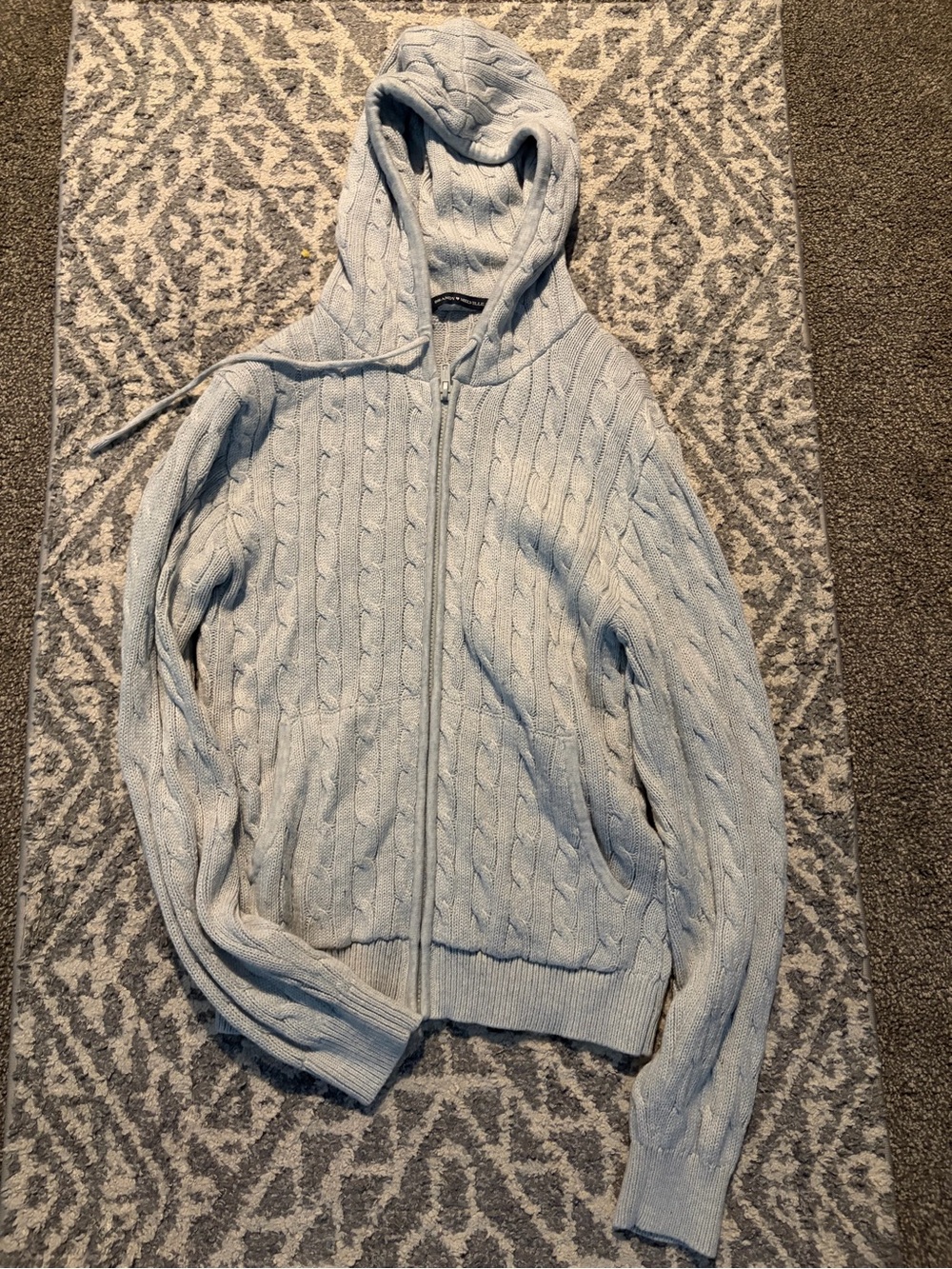 Brandy Melville Cable Knit Zip Hoodie